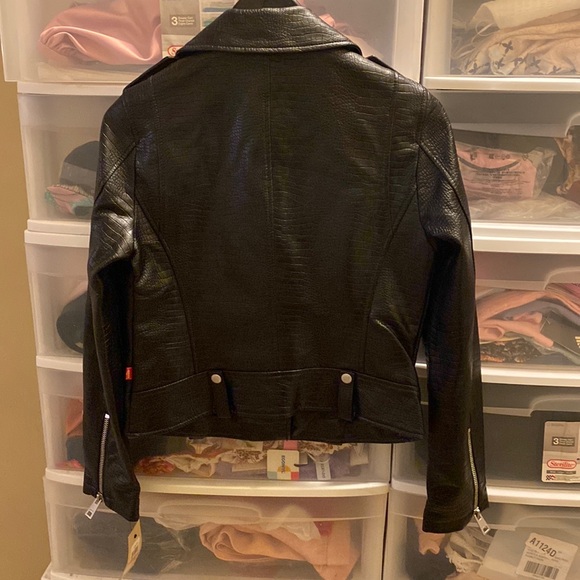 NWT Levi's Croc Vegan faux Leather Asymmetrical Moto Zip motorcycle biker Jacket - Picture 12 of 16